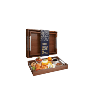 طقم صواني خشب يد ملفوف 2ق